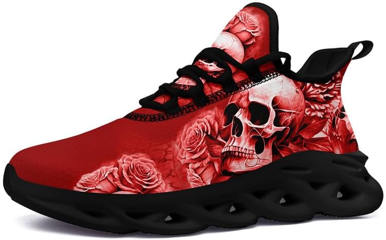 

Модные кроссовки с черепом для мужчин и женщин, с дерзкой элегантностью, готические легкие кроссовки из сетки EVA для ходьбы, тенниса и спорта Awsole, черный