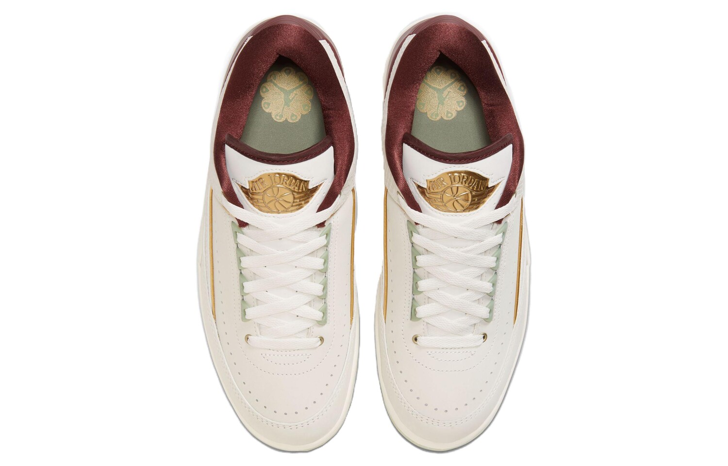 Jordan Air Jordan 2 винтажные баскетбольные кроссовки мужские, Sail/Cedar/Black/Dark Team Red/Metallic Gold Grain — фото 4