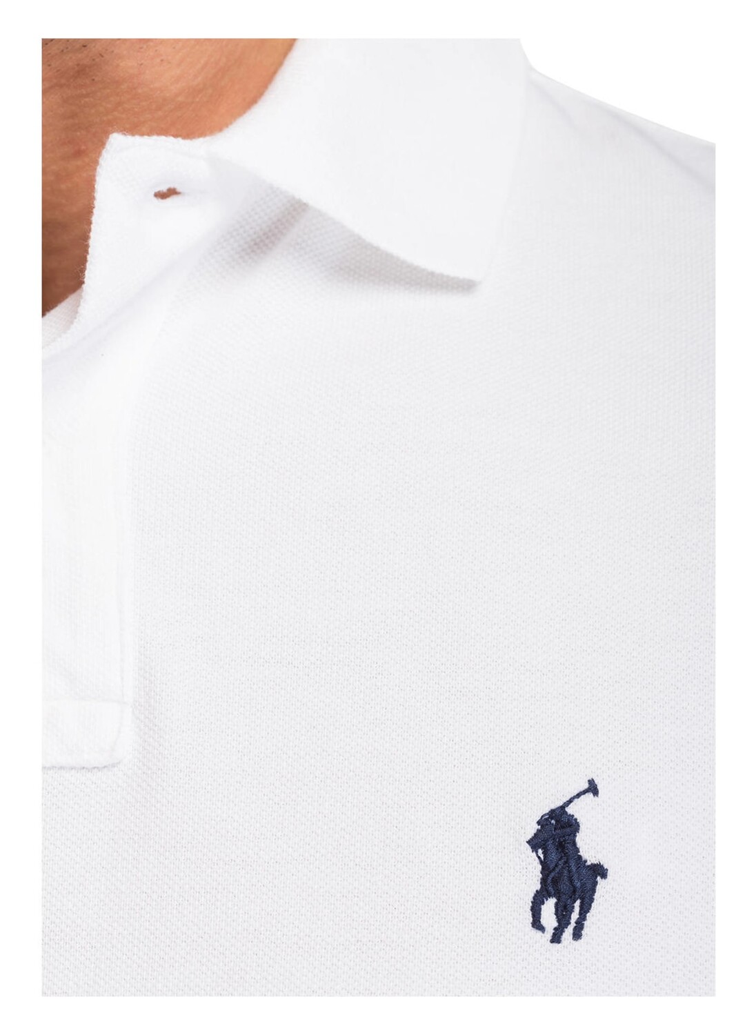 Рубашка поло POLO RALPH LAUREN Piqué Slim Fit, белый — фото 4