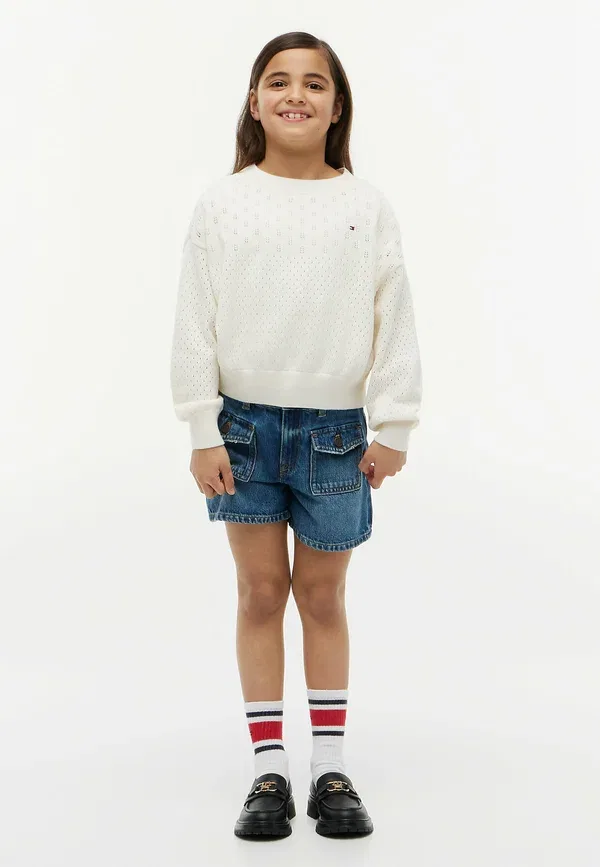 Джемпер Tommy Hilfiger Pointelle relaxed balloon sleeve, цвет слоновой кости