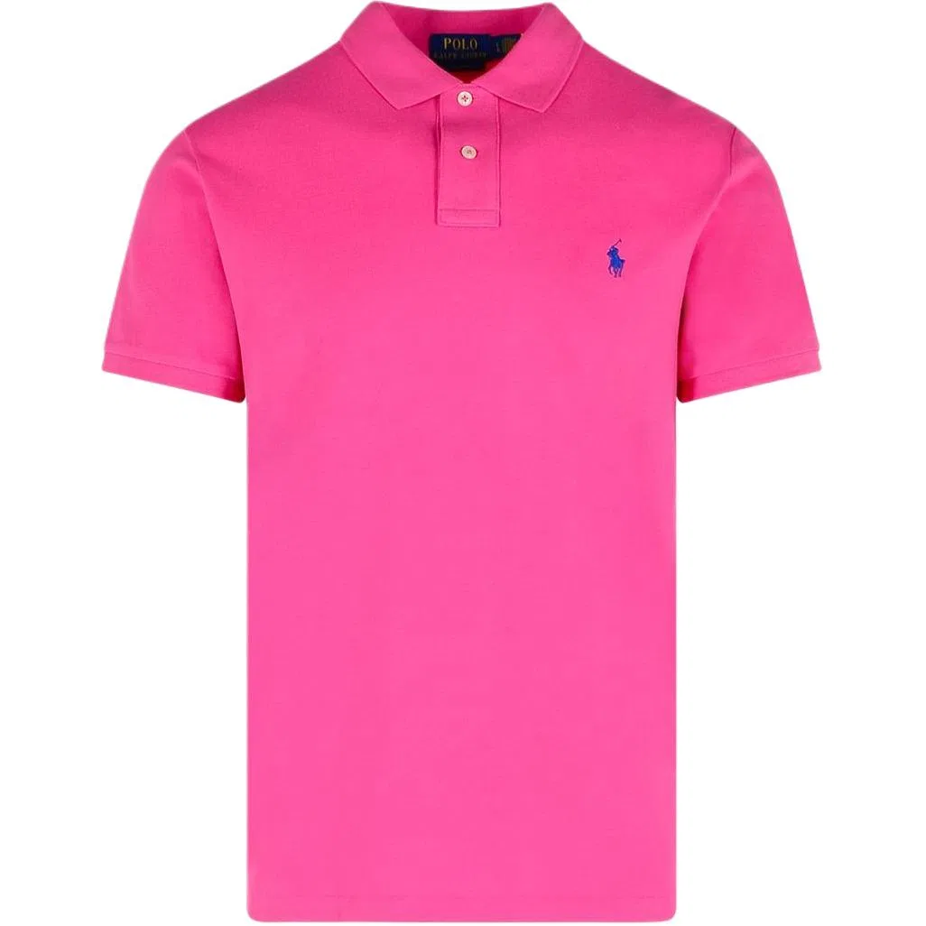 Поло с вышитым логотипом Polo Ralph Lauren розовое