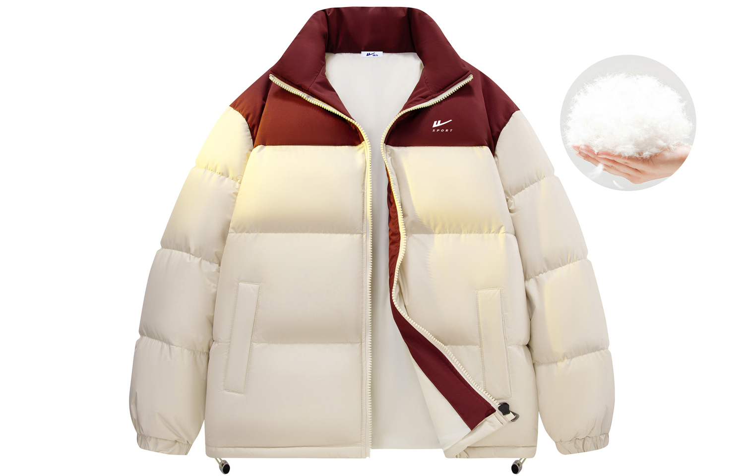 

WARRIOR Пуховик унисекс серии Candy Cube, Khaki Multicolor