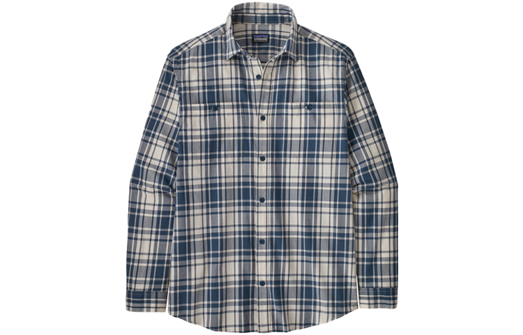 

Мужская рубашка Patagonia из хлопка пима с длинными рукавами, Blue/Tidepool Blue