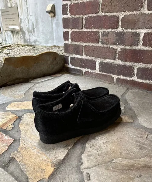 Мужские мокасины из кожи Clarks Wallabee чёрные — фото 3