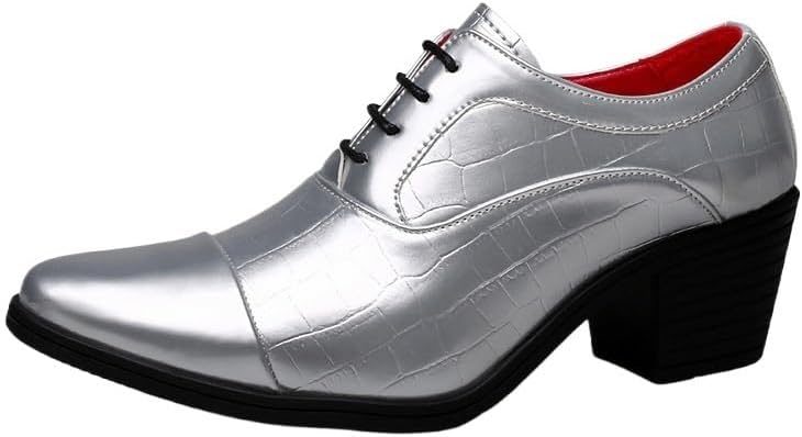 

Мужские ботинки Chelsea без подкладки, высокие с заостренным носком, кожаные, низкие шнурованные оксфорды, для работы, свадьбы, делового и повседневного стиля Zestrelax, серебро