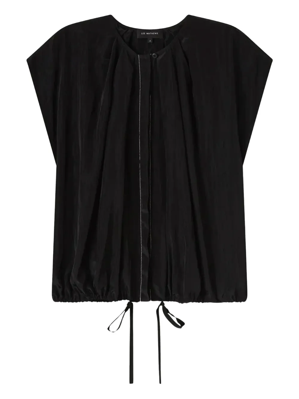 

Плиссированный топ с завязками Lee Mathews, черный