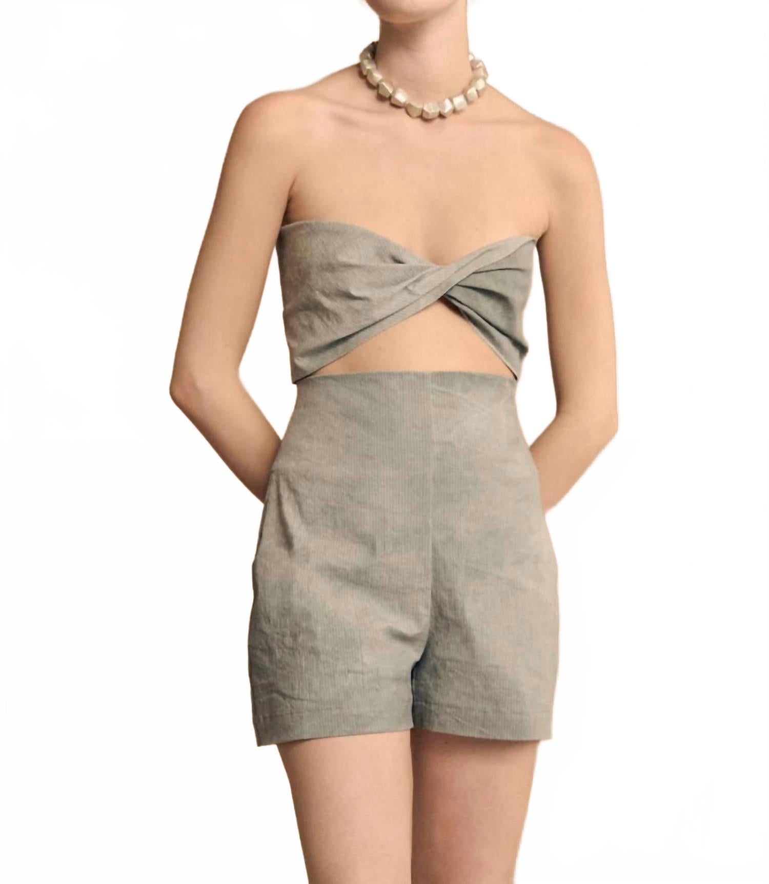 

Cortana Топ без бретелей Ryo в полоску цвета аквамаринового мальтинто