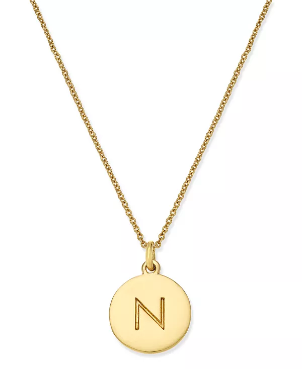 

Ожерелье с подвеской в виде инициалов, позолоченное 12 карат, 17 дюймов + удлинитель 3 дюйма Kate Spade New York, n