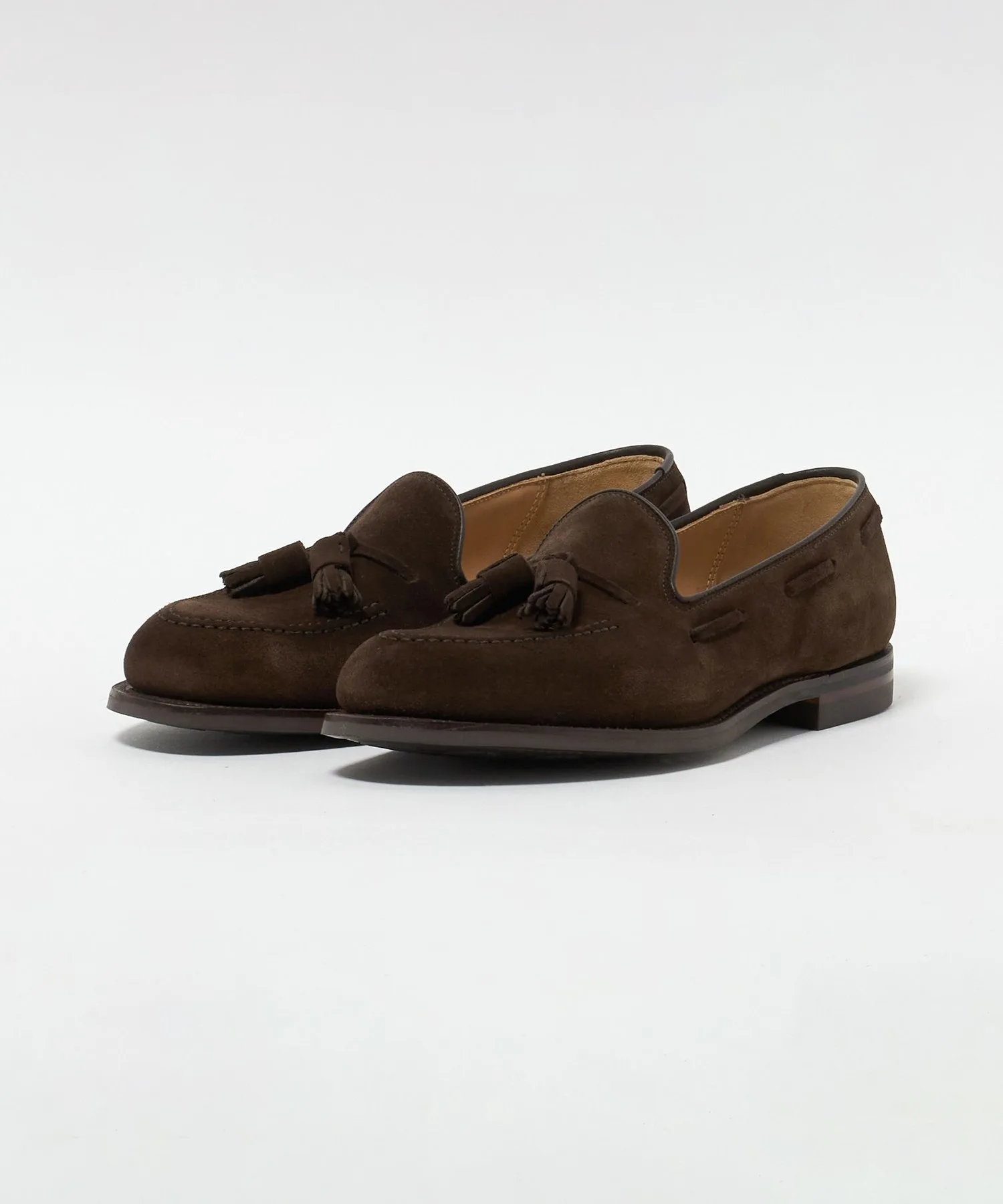 Мужские замшевые лоферы CROCKETT&JONES CAVENDISH с кисточками чёрные — фото 2