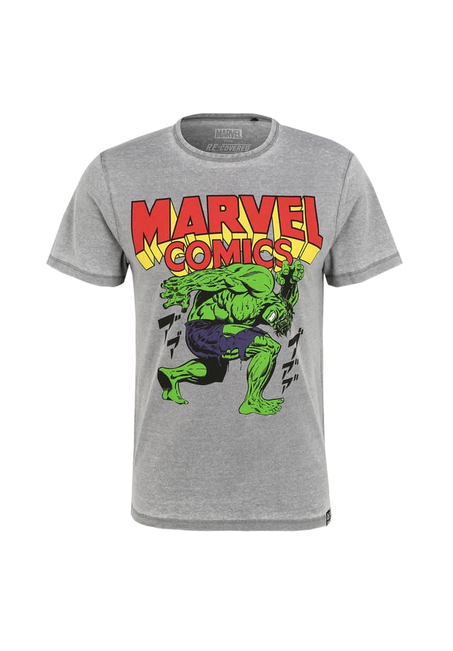 

Футболка Marvel Comics Халк Япония стирается в неподвластном времени дизайне Re:Covered, серый