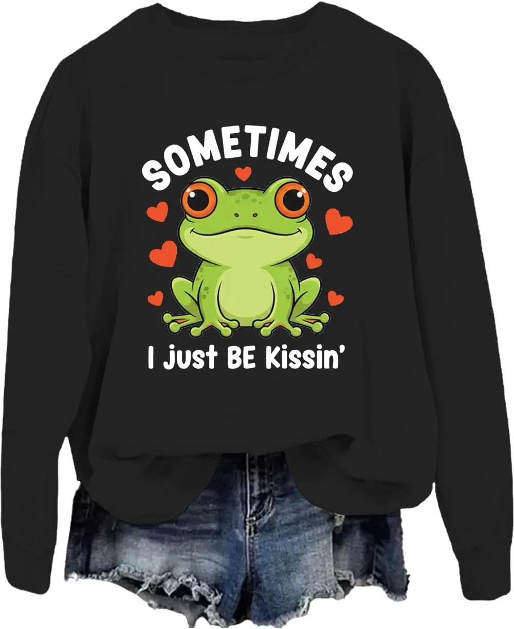 

Толстовка Sometimes I Just Be Kissin‘ с принтом Funny Frog Phncal