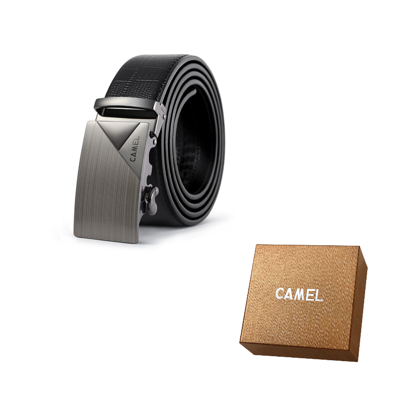 

Ремень мужской из спилка с тиснением под брюшину, 33 см CAMEL, черный