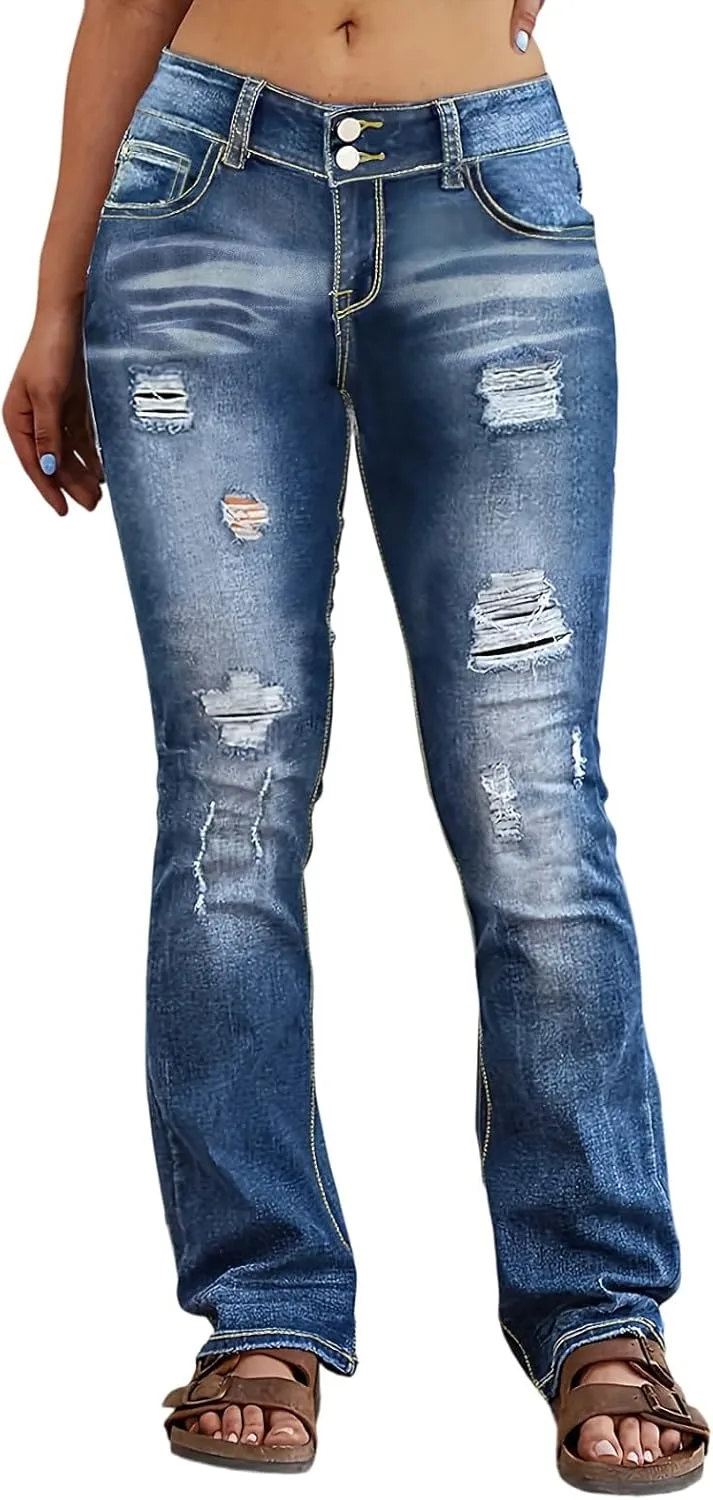 

Джинсы Bootcut для женщин Plus Size Cuyulitcik