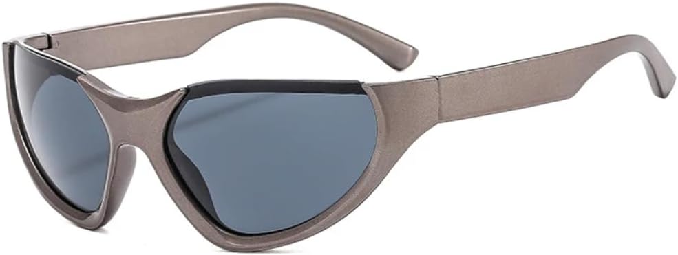 

Крутые киберпанк солнцезащитные очки для женщин и активного отдыха, футуристические мужские очки для велоспорта и спорта с защитой от УФ-излучения UV400 TVTBBVV, Gun Gray