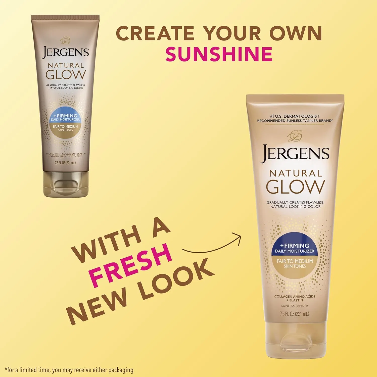 Лосьон для тела автозагар Jergens Natural Glow Firming Moisturizer для светлой и средней кожи, 7.5 унций — фото 2
