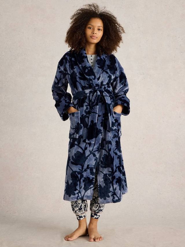 

Уютный халат с клеверным цветочным принтом White Stuff, Blue/Multi