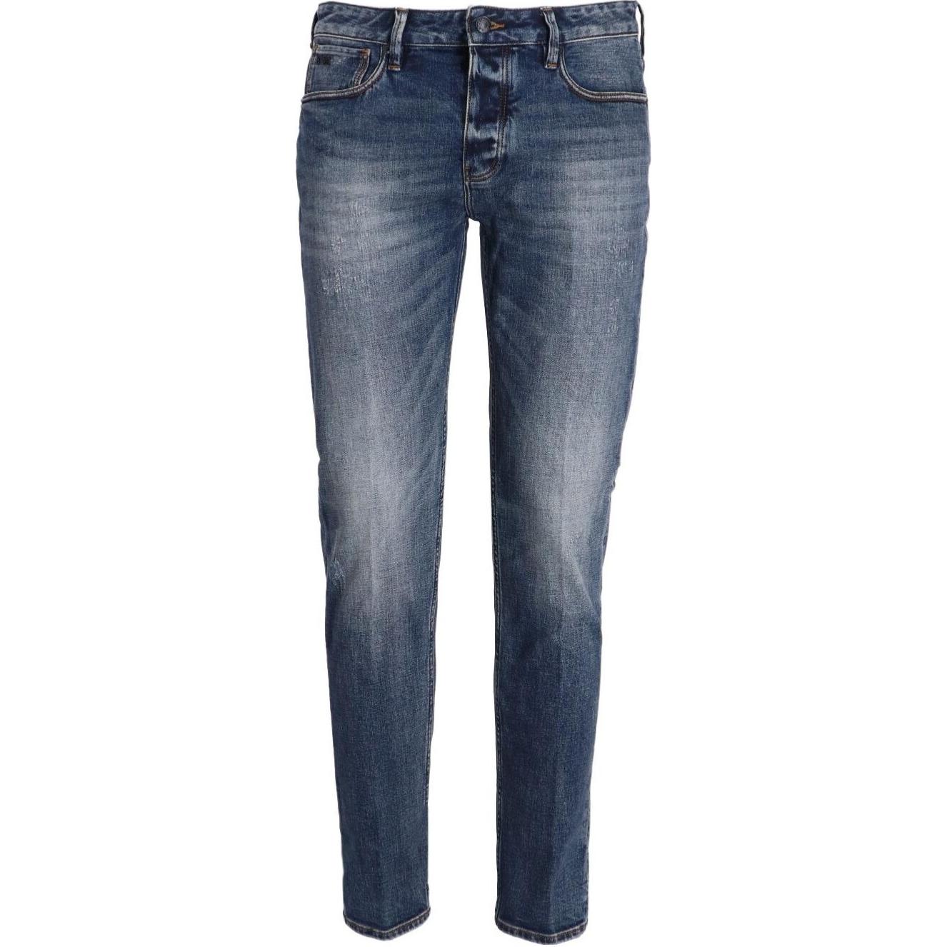 

Стираные джинсы Slim cut EMPORIO ARMANI, синие