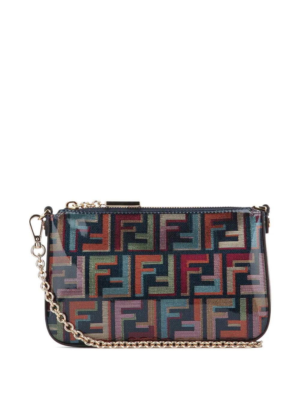 Мини-клатч на цепочке Baguette Fendi, синий — фото 2