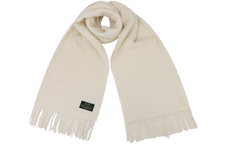 

Шарф вязаный из 100% чистой шерсти Unisex ELLE, milk белый