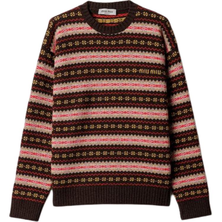 

MIU MIU Свитер женский темно-коричневый с круглым вырезом Moderate Others
