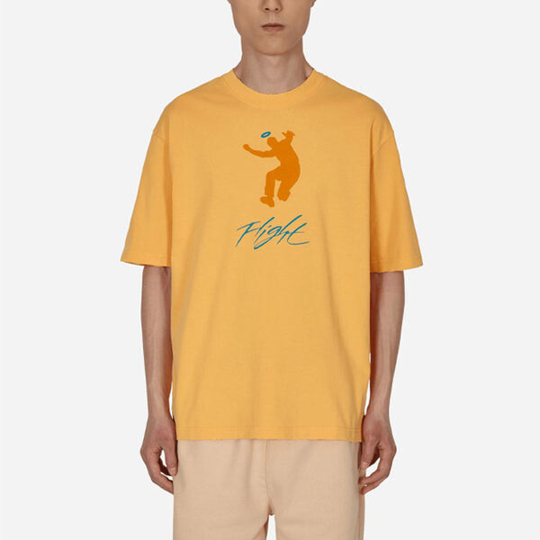 Футболка Air Jordan x Union Crossover Solid Color Character Alphabet Printing Round Neck Short Sleeve Asia Edition Yellow, желтый — фото 2