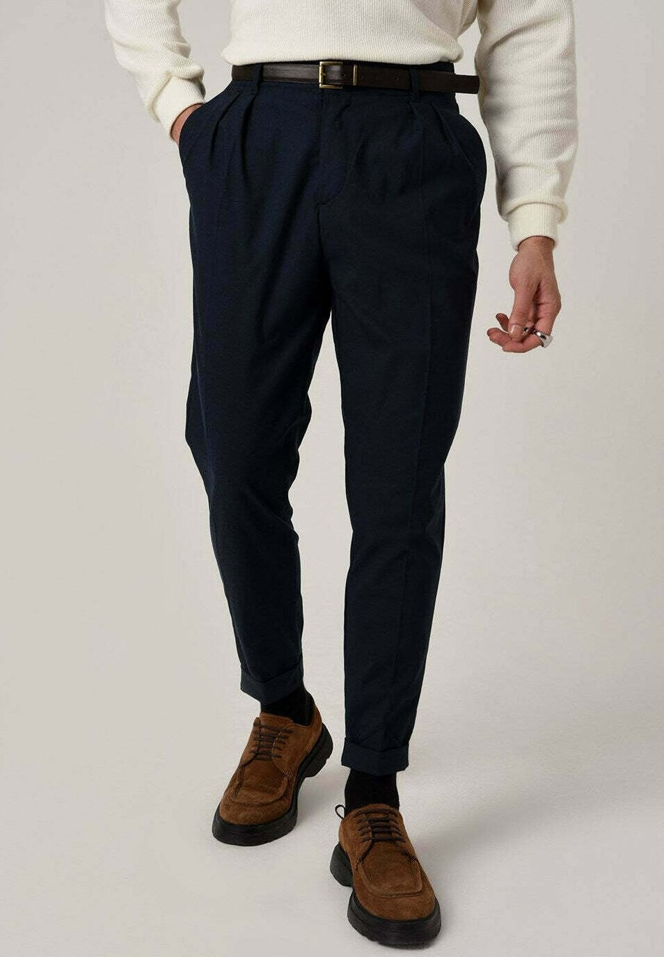 

Брюки High Waist And Belted Antioch, цвет dark navy