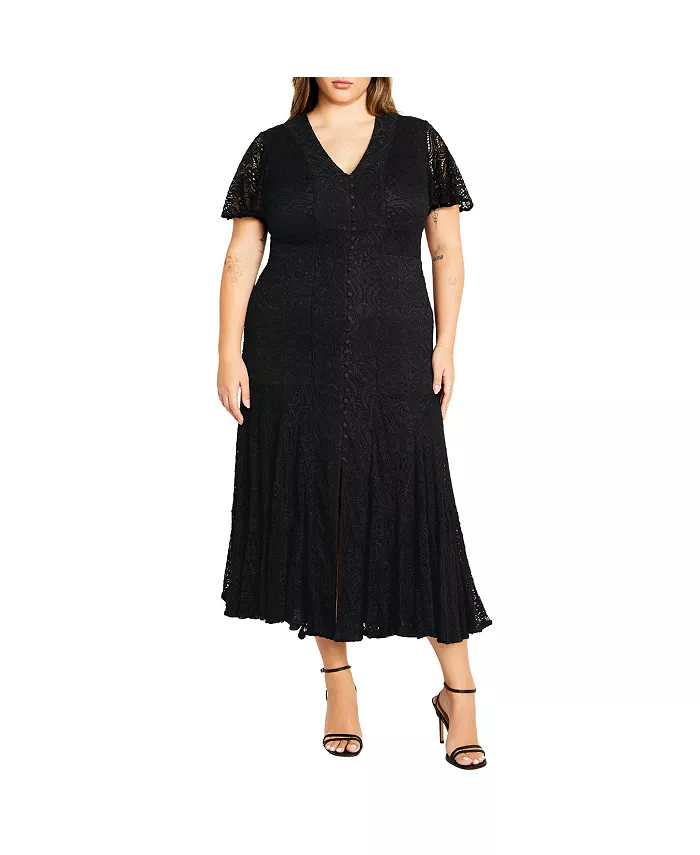 

Платье Christa с кружевом Plus Size CITY CHIC, черный