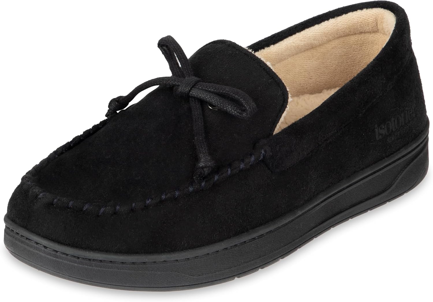 

Мужские тапочки Isotoner с микровельветом, с памятью формы, для дома и улицы, черный