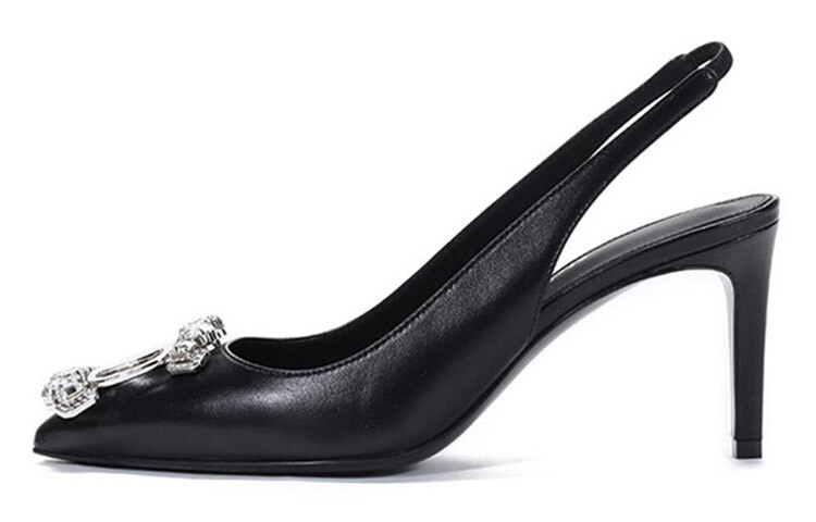 

Туфли женские Ferragamo с пряжкой, черный / серебряный