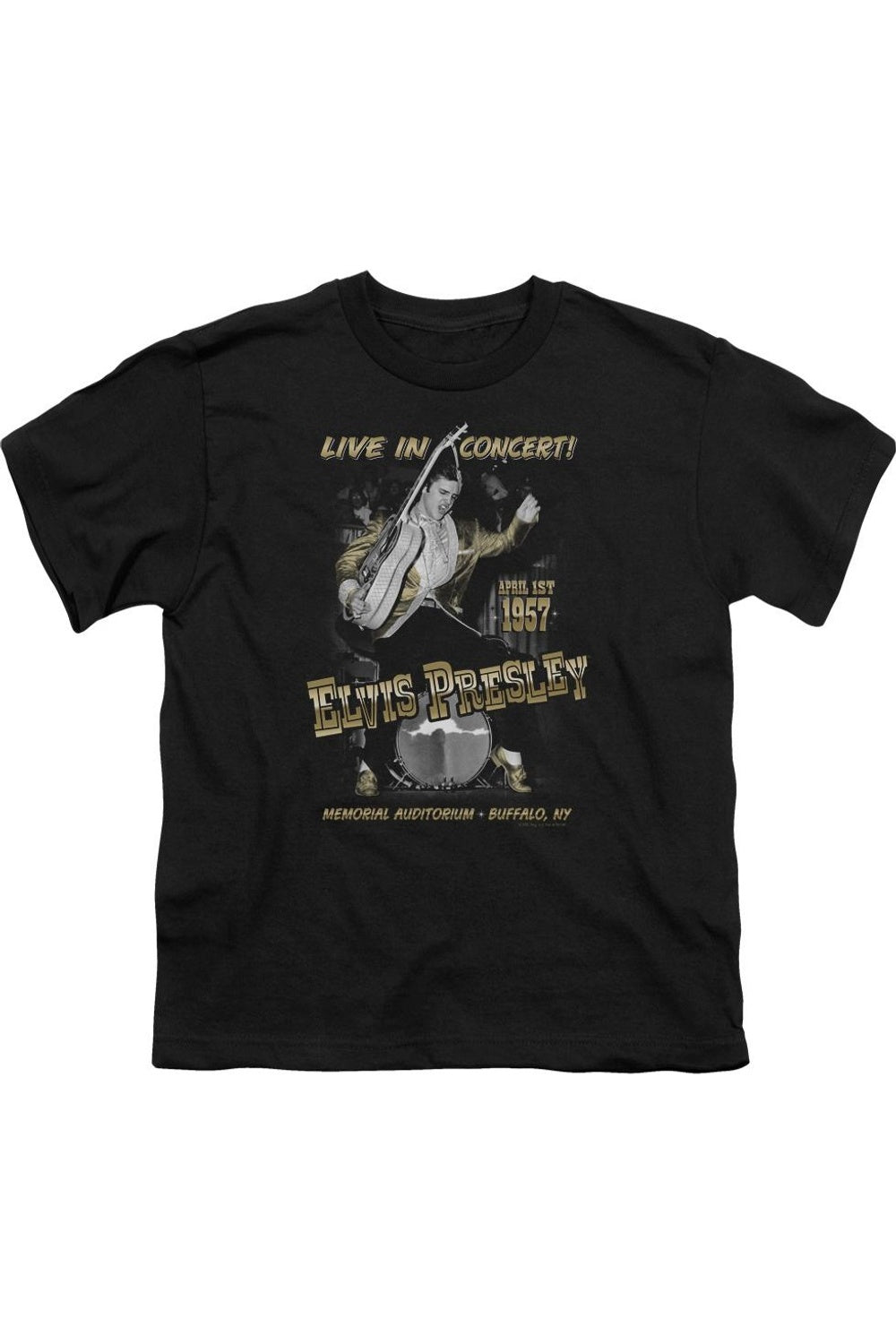 

Футболка с коротким рукавом для детей Elvis Presley Live In Buffalo Gildan, черный