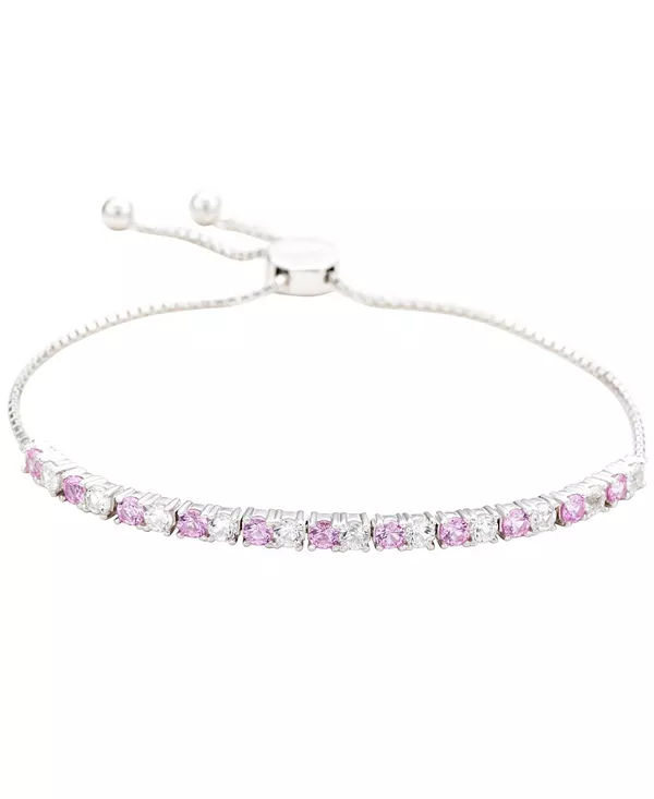 

Браслет-Боло Suzy Levian из стерлингового серебра с сапфирами и искусственными белыми сапфирами, чередующийся, регулируемый Suzy Levian New York, silver