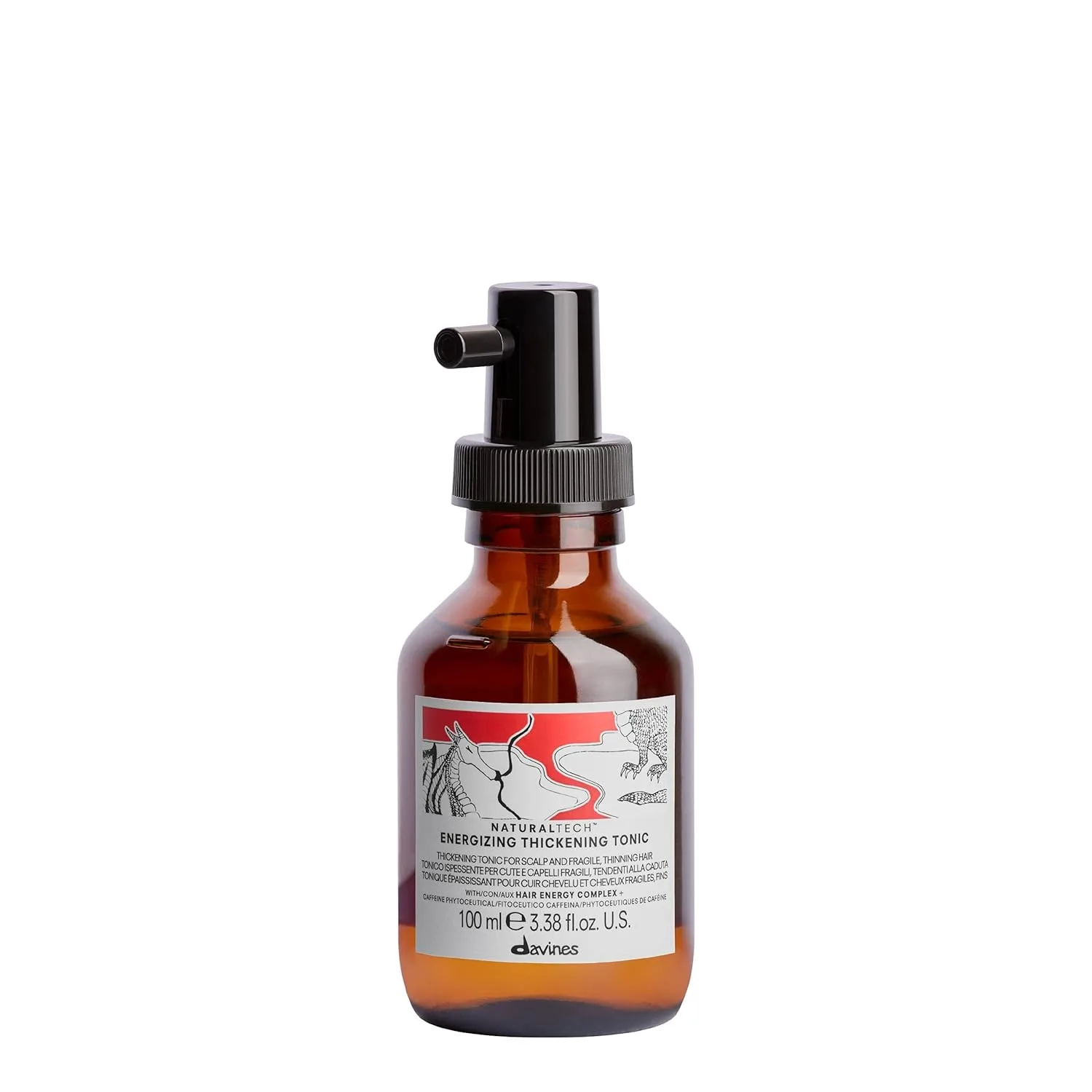 Davines Naturaltech Energizing Thickening Tonic, тонизирующий и укрепляющий лосьон для истонченных волос и против выпадения, с кофеином Phytoceuticals, мгновенно уплотняет волос, дорожный размер, 100 мл