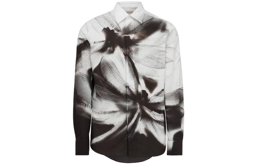 Alexander McQueen Мужская рубашка черно-белая