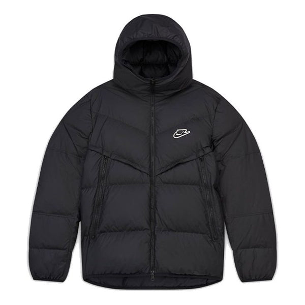 

Пуховик Nike Sportswear Down-Fill Windrunner hooded Stay Warm Casual Down Jacket Black, черный