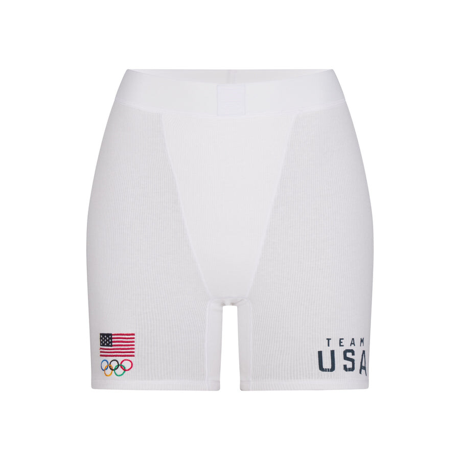 

Олимпийские боксеры cotton rib SKIMS Skims For Team Usa, белый