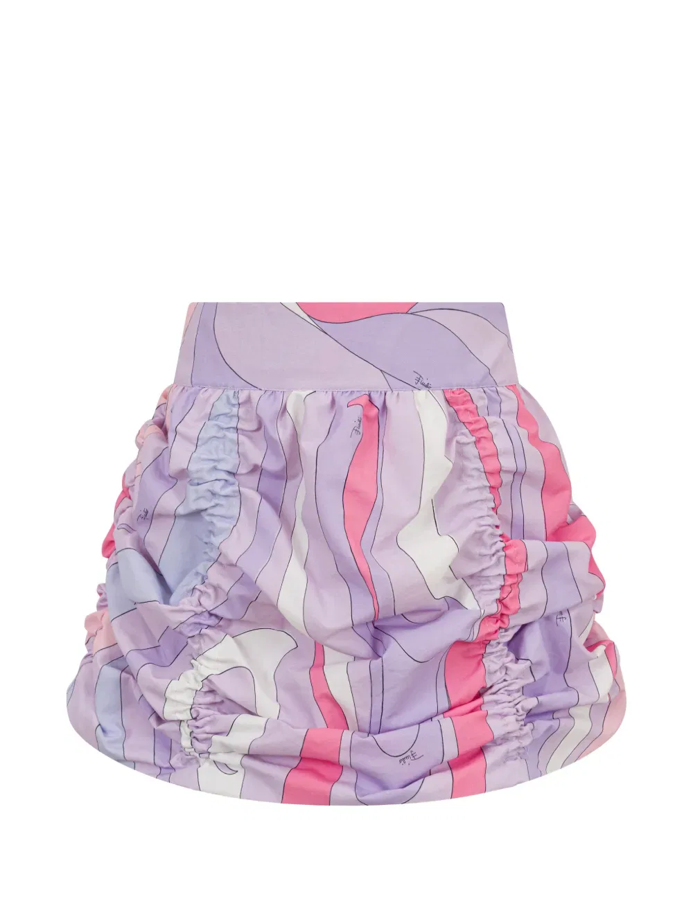 Юбка с принтом и сборками Pucci Junior, фиолетовый