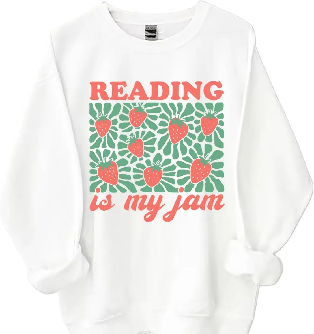 

Свитшот Reading Is My Jam с клубничным принтом Czbic