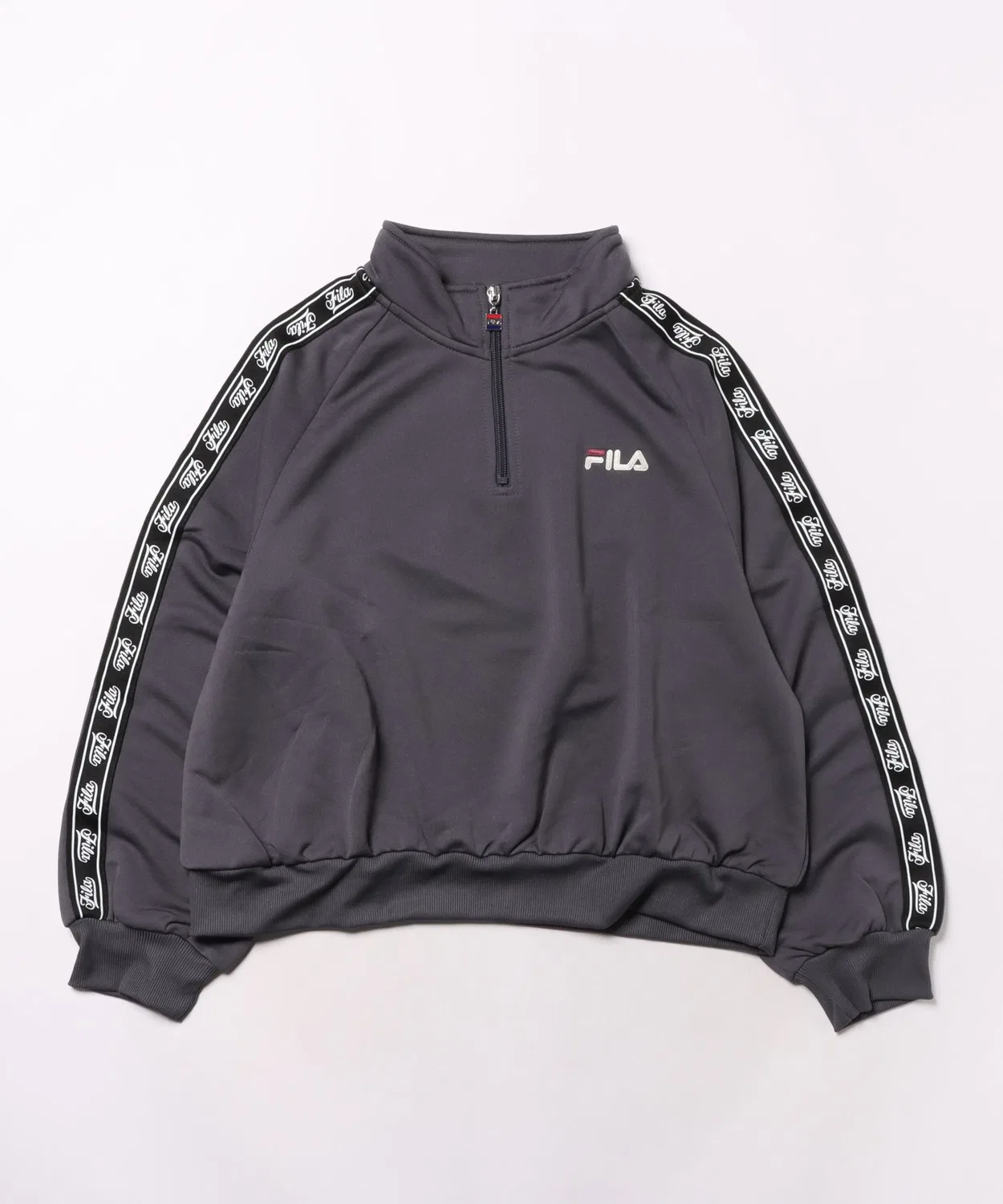 Толстовка FILA с принтом и полузамком, серая