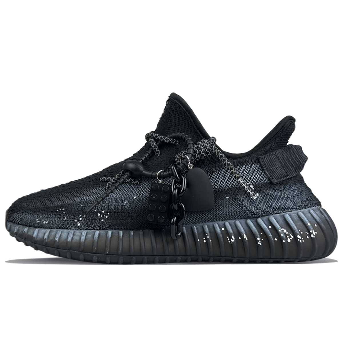 Adidas Originals Yeezy Boost 350 V2 противоскользящие низкие кеды унисекс черно-серые, цвет Black — фото 3