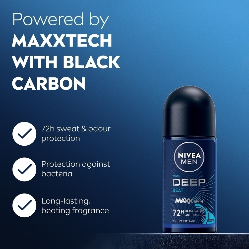 Мужской роликовый антиперспирант глубокого действия, 72 часа. Nivea, vyrams 50 мл — фото 4
