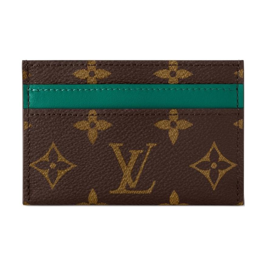 

Кожаный картхолдер унисекс зеленый и коричневый LOUIS VUITTON