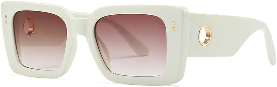 

Модные солнцезащитные очки для женщин, роскошные градиентные очки с защитой от УФ-излучения UV400, мужские солнцезащитные очки в стиле панк с заклепками HVTVTLA, C8 Beige Tea