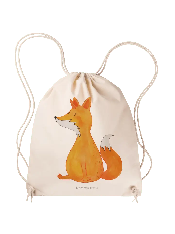 

Спортивная сумка Mr & Mrs Panda Sportbeutel Einhorn Fuchs ohne Spruch, кремовый