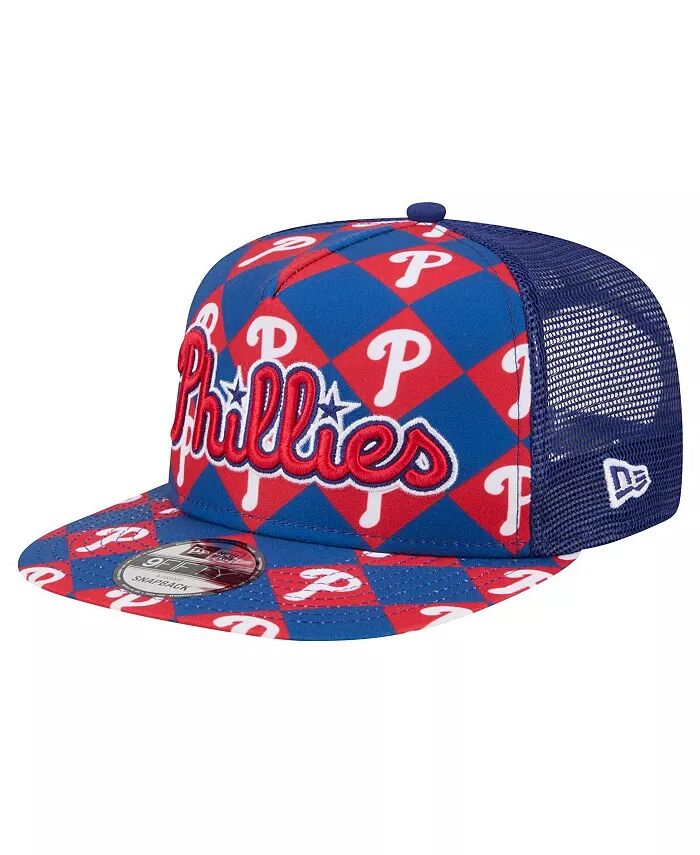 

Мужская кепка Snapback Royal Philadelphia Phillies Seeing Diamonds с А-образной рамкой 9fifty New Era, синий