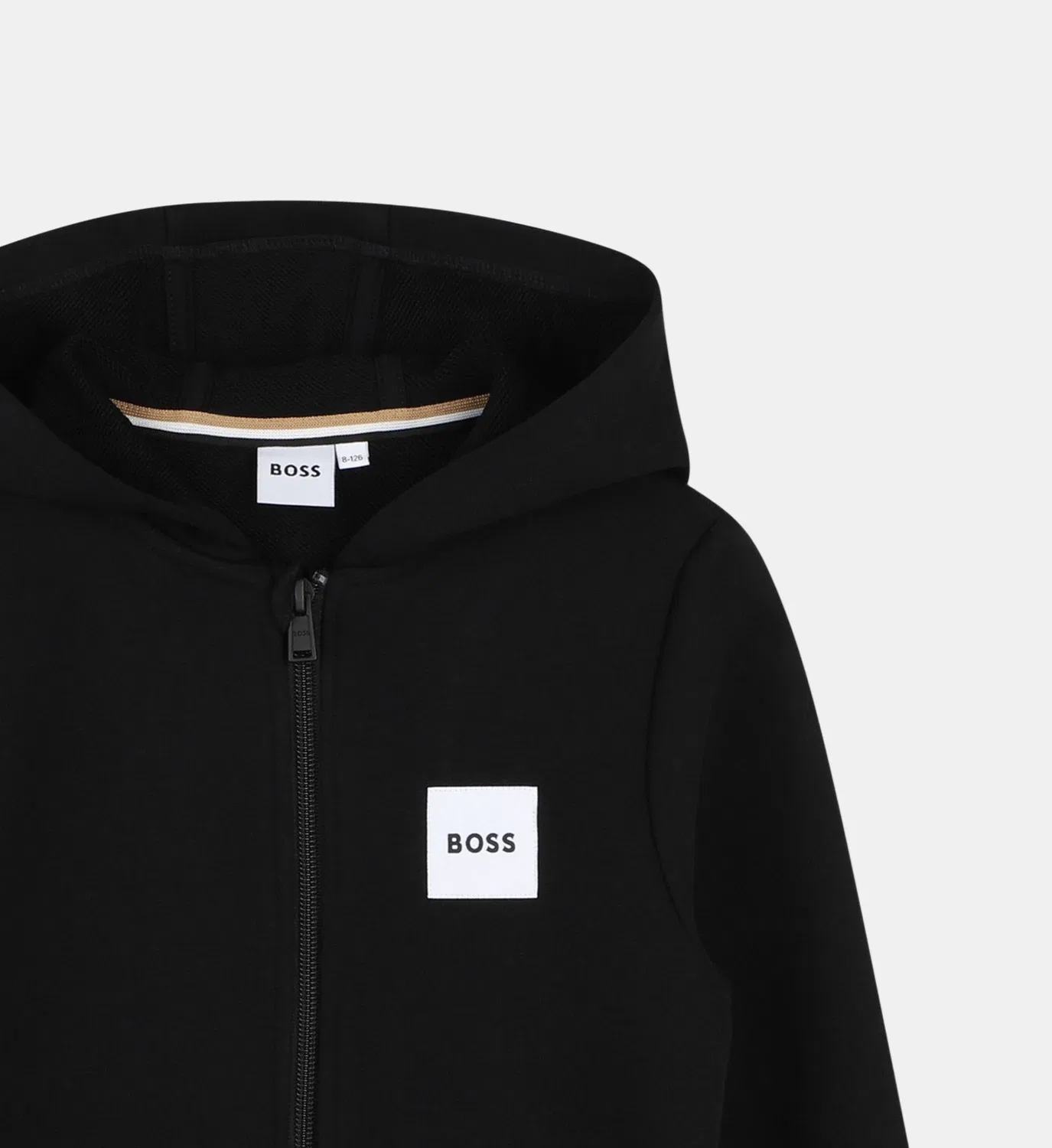 Толстовка на молнии с капюшоном Boss Kidswear, черный — фото 3