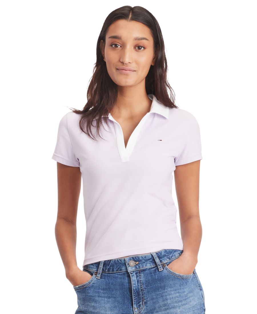 

Женская блузка с короткими рукавами и контрастным воротником Tommy Jeans, LAVENDER FLOWER