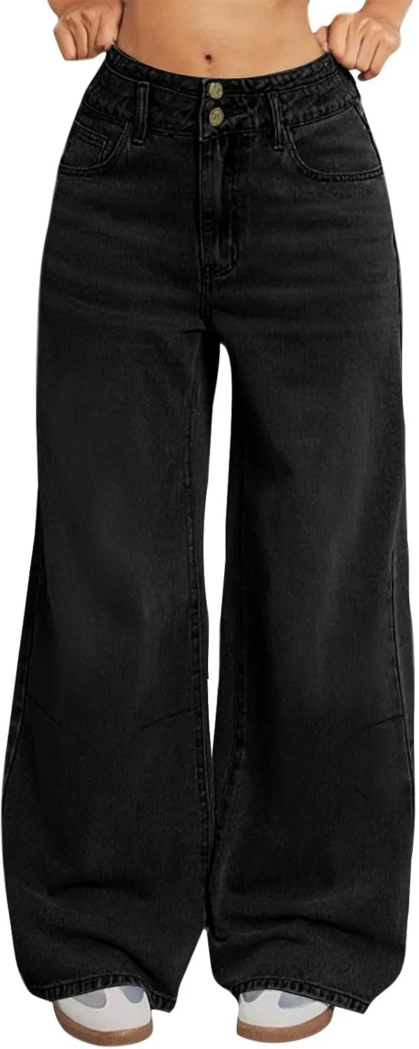 

Женские джинсы-бананы с высокой талией и карманами BEIBEINOYA