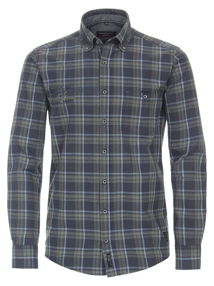 

CASAMODA Рубашка - повседневный крой - темно-синего/хаки цвета