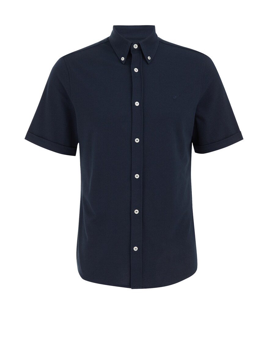 

Рубашка Slim Fit на пуговицах WE Fashion, темно-синий