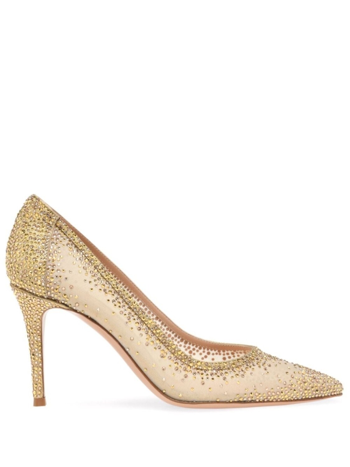 Gianvito Rossi туфли-лодочки Rania 85 со стразами, золотистый
